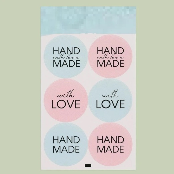 Набор наклеек Hand Made 16х9,5 см 6 шт