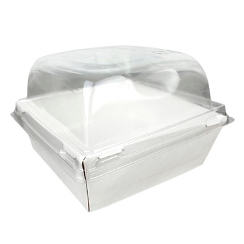 Упаковка с пластиковым куполом Smart Pack 550 White дно 11х11 см, высота 9,5 см