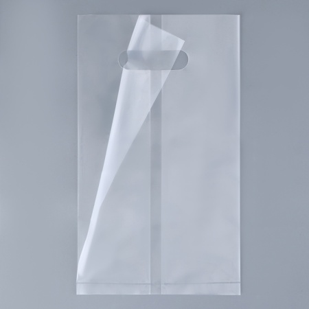 Пакет для бенто-торта полиэтиленовый с вырубной ручкой прозрачный 15х28+16см 60 мкм