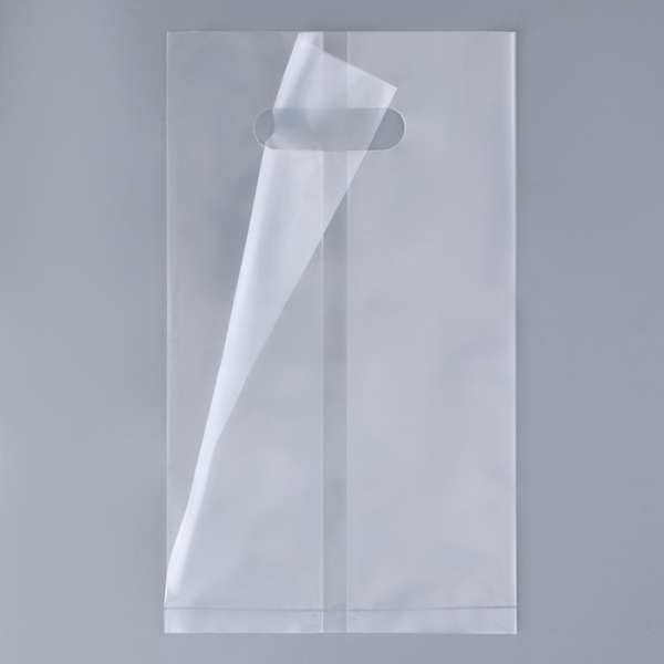 Пакет для бенто-торта полиэтиленовый с вырубной ручкой прозрачный 23х38+22 см 60 мкм