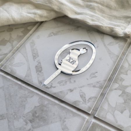 Набор акриловых топперов ХВ Кролик Серебро 4 шт