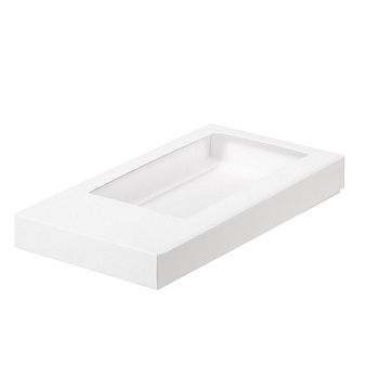 Упаковка для дубайского шоколада с окном Белая 16х8х1,7 см