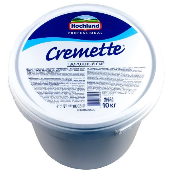 Сыр Креметте Cremette Professional 65% жирн  10 кг Сыр Креметте Cremette Professional 65% жирн  10 кг