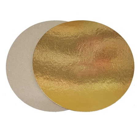 Подложка  для торта золото усиленная 2,5 мм d 26 см