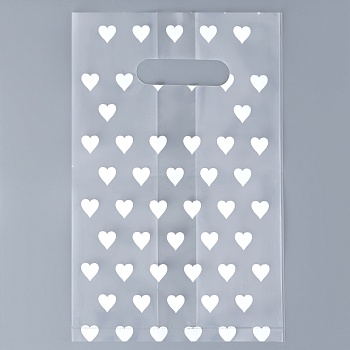 Пакет для бенто-торта полиэтиленовый с вырубной ручкой Сердечки 15х25+6см 60 мкм