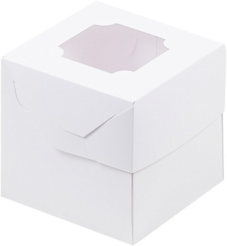 Упаковка на 1 капкейк с окном белая