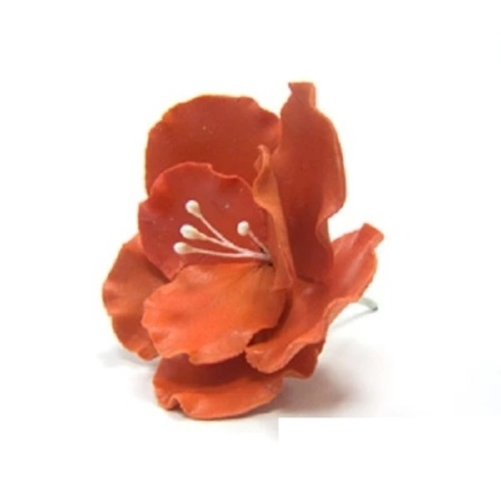 Украшение сахарное Цветок шиповника красный 1 шт