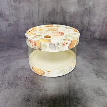 Коробка для торта Тубус елочные игрушки 12 см, высота 7 см