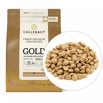 Шоколад  белый со вкусом карамели Gold 30,4% Callebaut 2,5 кг