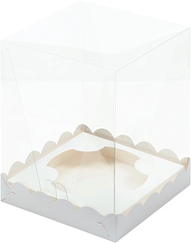 Коробка для кулича с прозрачным куполом 150х150х200 мм