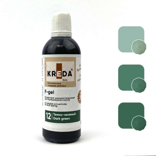 Краситель жирорастворимый Kreda F-gel 12 темно - зеленый 80 мл Краситель жирорастворимый Kreda F-gel 12 темно - зеленый 80 мл