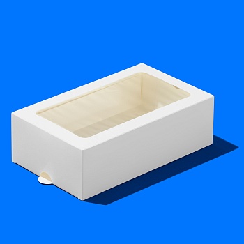 Упаковка для макарун Белая с окном на 12 шт