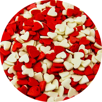 Сердечки Красно-белые 100 г