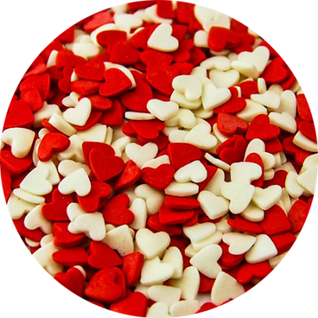 Сердечки Красно-белые 750 г