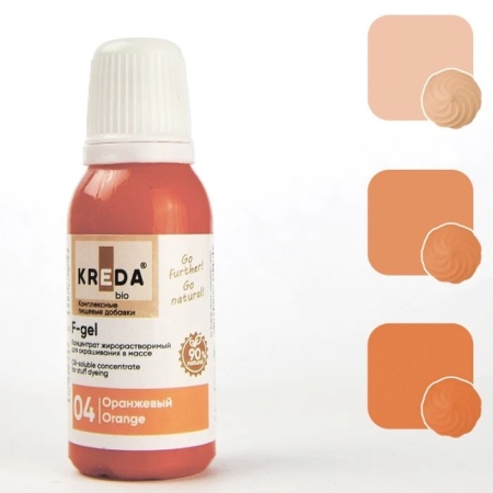 Краситель жирорастворимый Kreda F-gel 04 оранжевый 80 мл