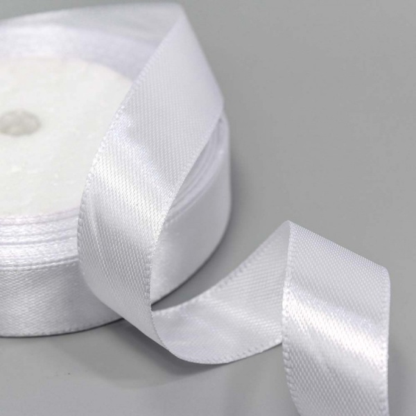 Лента атласная белая ширина 1,2 см