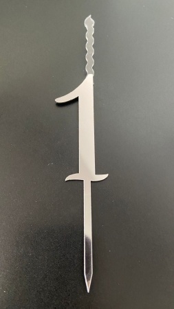 Топпер-свеча для торта Цифра 1 Серебро