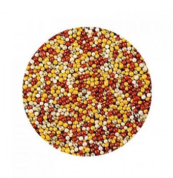Шарики бордовый/золотой/серебряный 2 мм 1 кг