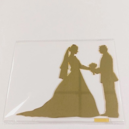 Топпер акриловый Свадебный жених и невеста с букетом