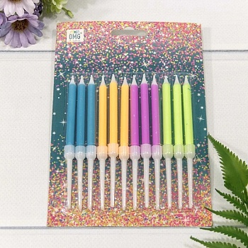 Набор свечей для торта Ассорти цветов 6,5 см 12 шт