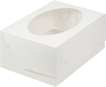 Упаковка белая с окном на 12 мини капкейков