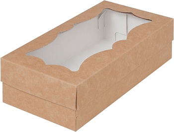 Упаковка с фигурным окном крафт 21х11х5,5 см