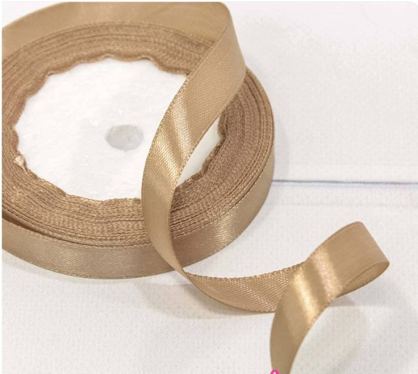 Лента атласная капучино ширина 1,2 см