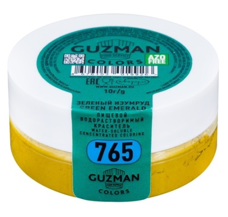 Краситель сухой водорастворимый Зелёный изумруд 765 GUZMAN 10 г