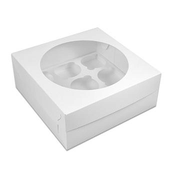 Упаковка на 9 капкейков с окном белая