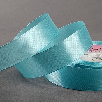 Лента атласная голубая ширина 2,5 см