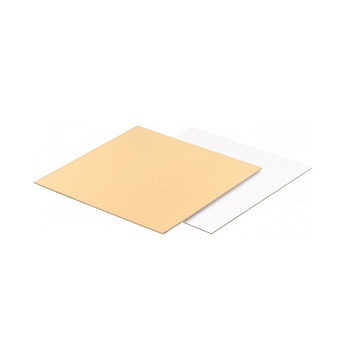 Подложка  для торта золото/белый жемчуг 1,5 мм 22х22 см