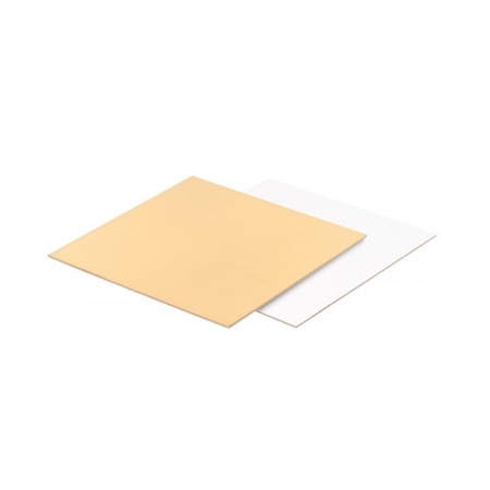 Подложка  для торта золото/белый жемчуг 1,5 мм 22х22 см