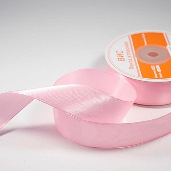 Лента атласная розовая ширина 2 см