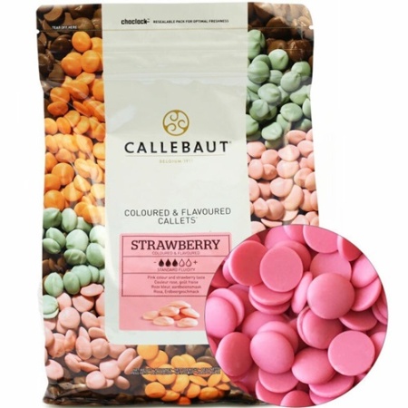 Шоколад со вкусом клубники Callebaut 2,5 кг