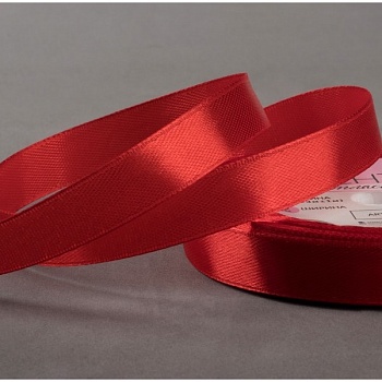Лента атласная красная ширина 1,2 см