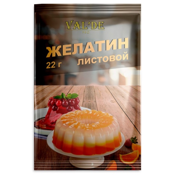 Желатин листовой Valde 22 г