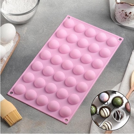 Силиконовая форма Полусфера 27 мм 35 ячеек