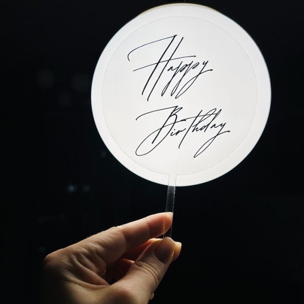 Топпер акриловый Happy Birthday прозрачный