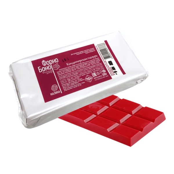 Глазурь шоколадная Малина в плитке 300 г