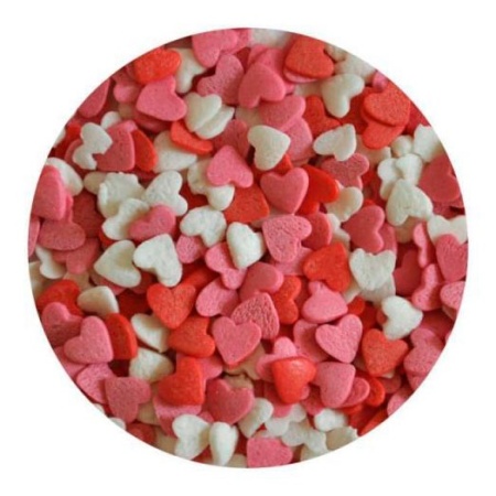 Сердечки Красно-бело-розовые 100 г