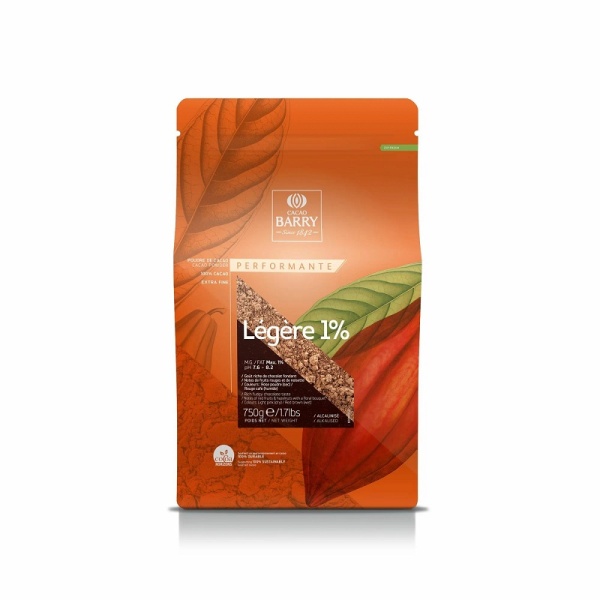 Обезжиренный какао порошок LEGERE 1% Cacao Barry 200 г