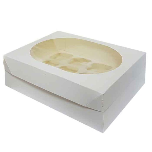 Упаковка на 12 капкейков Muf Pro Window White