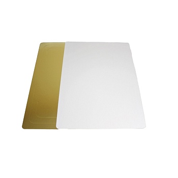 Подложка  для торта золото/белый жемчуг усиленная 3,2 мм 40х60 см